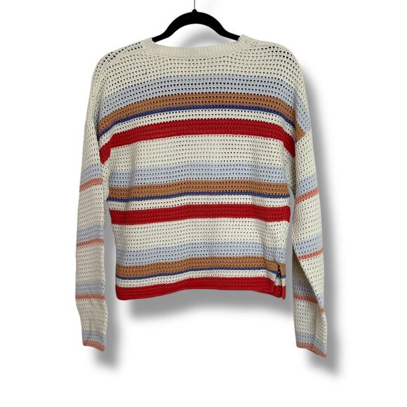 Joie Ivory Striped Open Knit Sweater Women’s Medium NWOT Boho Fall Hues - Picture 6 of 6